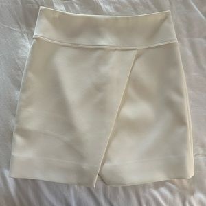 Cream Faux Wrap Skirt
